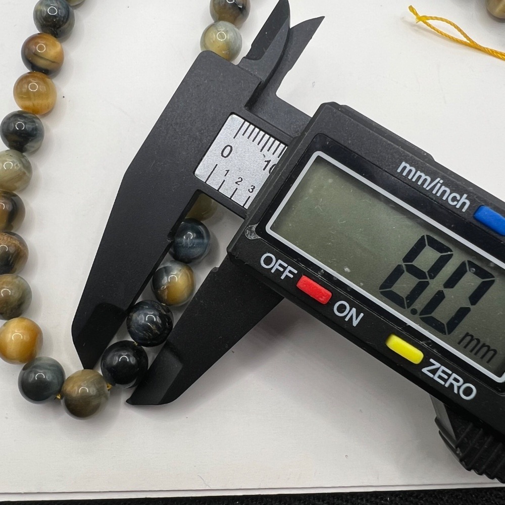 Blue and Gold Tiger Eye 8 mm Beads String for Jewelry Making - Picture 6 of 7